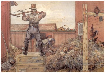 le tas de fumier 1906 Carl Larsson Peinture à l'huile